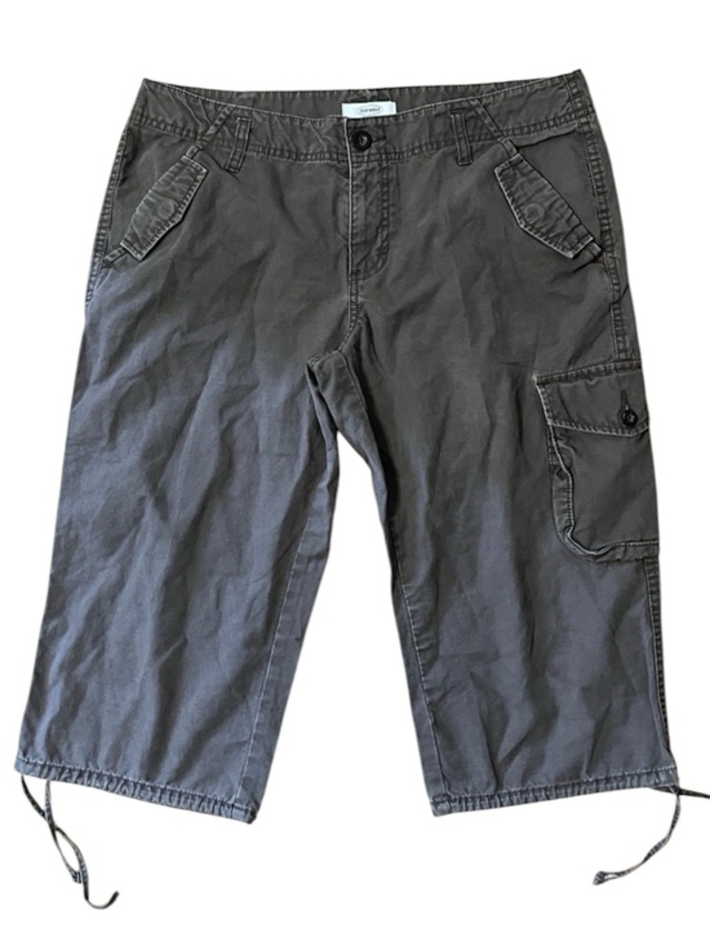 Old Navy women’s brown Cargo Capri pants with Drawcord Hem size 10
